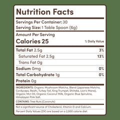 RYZE Mushroom Matcha — Organic Instant Matcha Latte with Lion's Mane & King Trumpet, 30 Servings